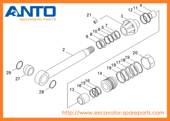 31Y1-10160 HCE Kit de sellado Hyundai Excavator Partes del cilindro de aceite para R250LC-7 R250LC-3