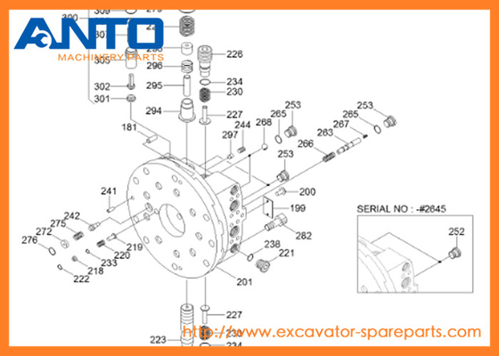 XKAH-01077 HCE Kit de sellado Hyundai Excavator Partes del motor de viaje para R250LC7A R250LC-7