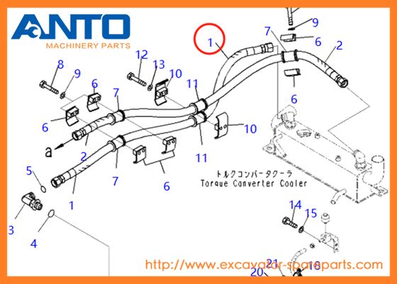 424-09-41131 4240941131 Hose KOMATSU Excavator Spare Parts Fitting For PC200-8