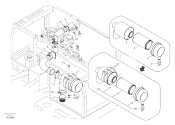 Recambios del excavador del sistema de entrada de la manguera VOE14518258 para VOE EC160B EC180B EC210B