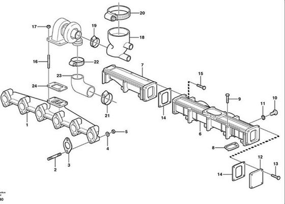 Excavador multíple Parts de Intel de la manguera VOE20450765 20450765 para VOE EC240B