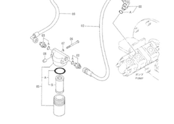 Filtro del tamiz de aceite hidráulico 4294135 para Hitachi EX40 EX55UR